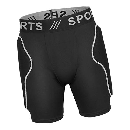 Pantalones cortos acolchados de esquí y snowboard negros para adultos