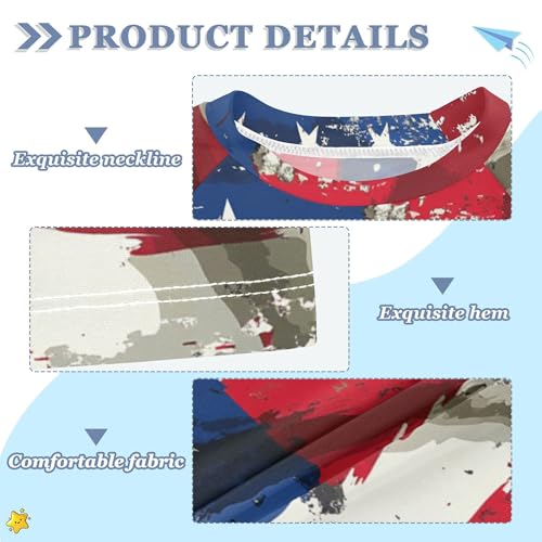 Independence Day USA Flag Girls Bathing Suit Short Sleeves Beach Tops Swimwear Beach Tops 3T3