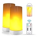2PCS LED Flame Light, USB Rechargeable Flame Effect Light, Flame Lamp with Remote & Timer, Waterproof Dimmable Flameless Candles Light for Home Party Garden Camping Halloween Christmas Decoration