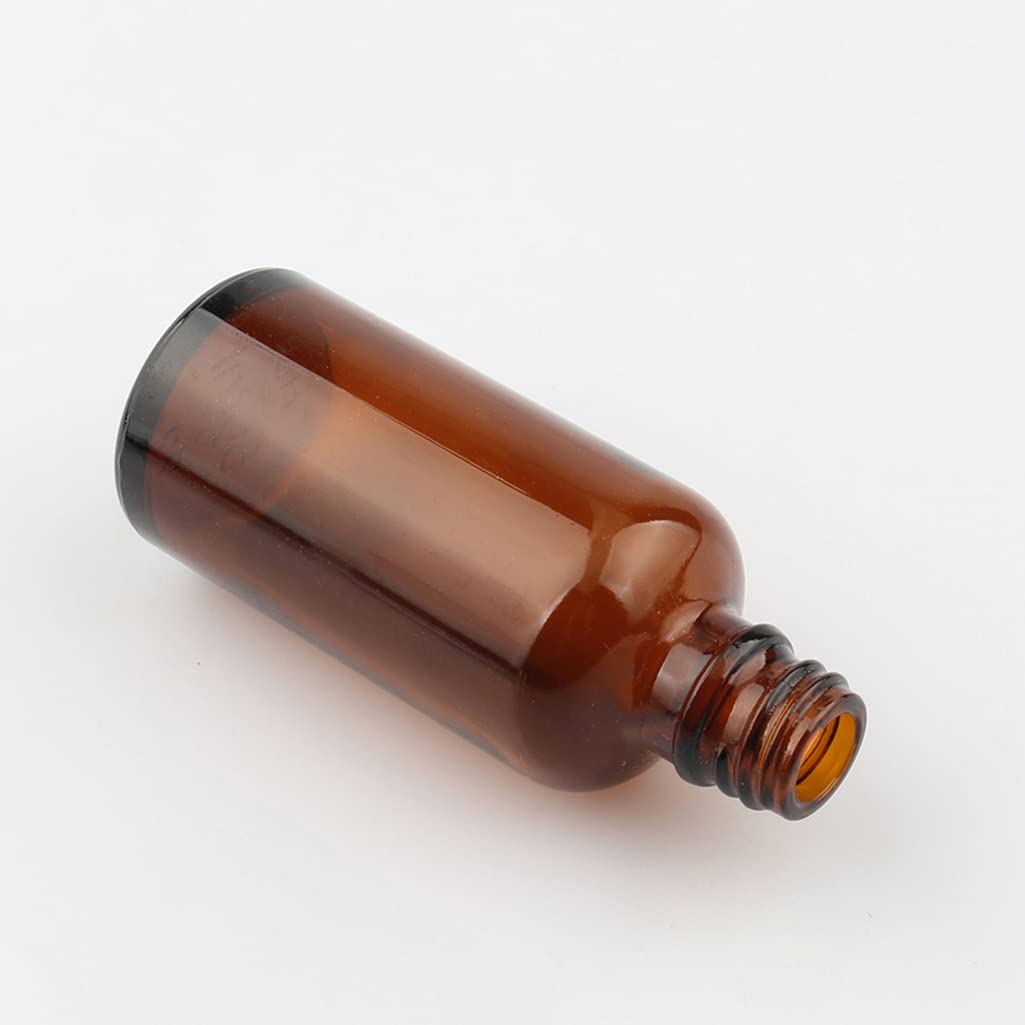 24 Piezas Marrón Frasco Cuentagotas Cristal 100ml con Cierre a Prueba de Manipulaciones , Botellas Cuentagotas Vacío con Pipeta de Vidrio, para Aromaterapia Aceites Esenciales