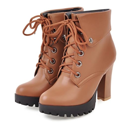 Image of FOREADA Goth Boots Chunky Heel Boot For Women Ankle Combat Booties Black Platform Bootie Buckle Rivets Punk Goth Shoes With Zipper