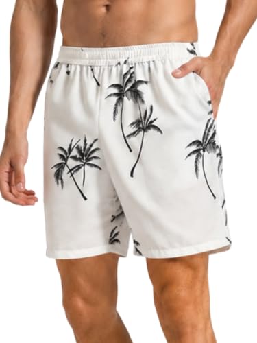 Image of Leriya Fashion Men's Rayon Printed Shorts | Elastic Waist Printed Summer Outfit | Relaxed Fit Casual Short's with Pockets | Lightweight Beach & Lounge Wear | Gym Boxer Shorts for Men