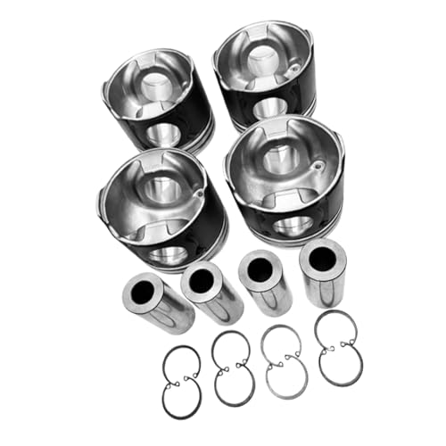Image of 4Pcs Piston and Rings Set 04E107065HM 04E107065GH Compatible with Golf Compatible with Skoda 1.4T Compatible with A4 A5 Engine EA211 1.4 TSI TFSI 1395cc L4 Turbocharged
