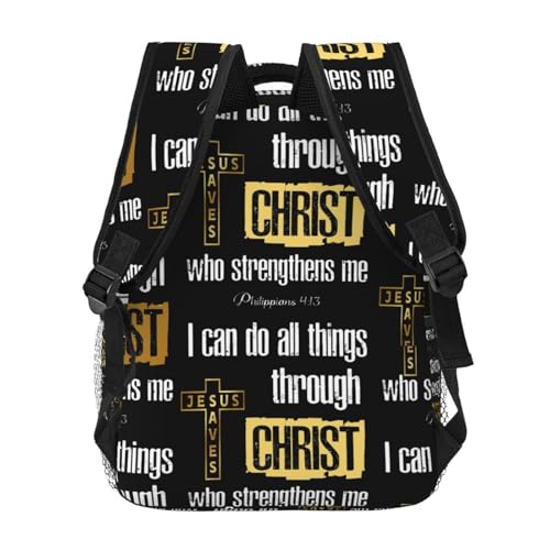 Jesus Cross Laptop Backpack for Travel Lightweight Bookbag Large Capacity Christian Bag Casual Daypack4