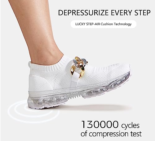 Image of LUCKY STEP Women Air Cushion Fashion Sneakers | Breathable Casual Comfortable Lightweight Walking Shoes