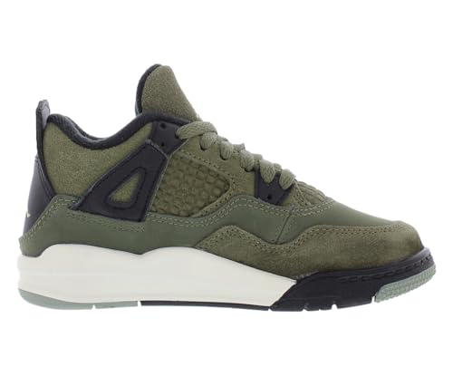 Nike Jordan 4 Retro SE Craft PS Boys Shoes Size 1, Color: Medium Olive/Pale Vanilla3