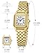 Imagen de CIVO Reloj Mujer Acero Inoxidable: Dorado Analógico de Cuarzo Cuadrado y Impermeable con Números Romanos