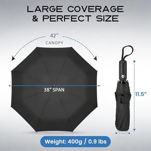 Image of Liberty Imports 3 Pack Windproof Travel Rain Umbrellas - Compact, Light, Automatic, Strong and Portable - for Men and Women