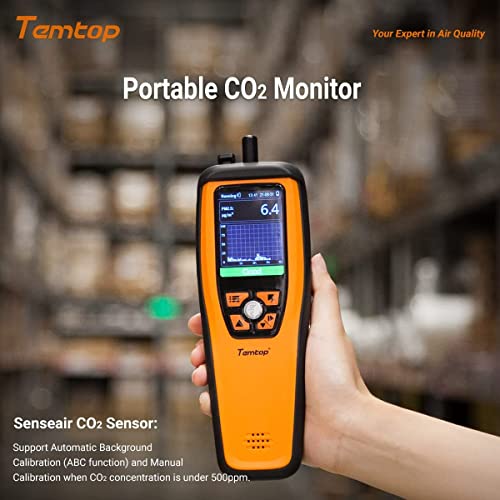 Temtop Air Quality Monitor CO2 Meter Professional CO2 PM2.5 PM10 Formaldehyde Temperature and Humidity Monitor w/Audio Alarm Data Export (M2000 2nd) - Thumbnail 6