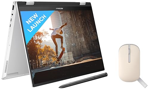 Image of ASUS Zenbook 14 Flip OLED (2023), Intel Core EVO i7-1360P 13th Gen, 14 inch (35.56 cm) 2.8K 90Hz OLED, (16GB RAM & 1TB SSD), UP3404VA-KN753WS Marshmallow MD100 Mouse (Biege)