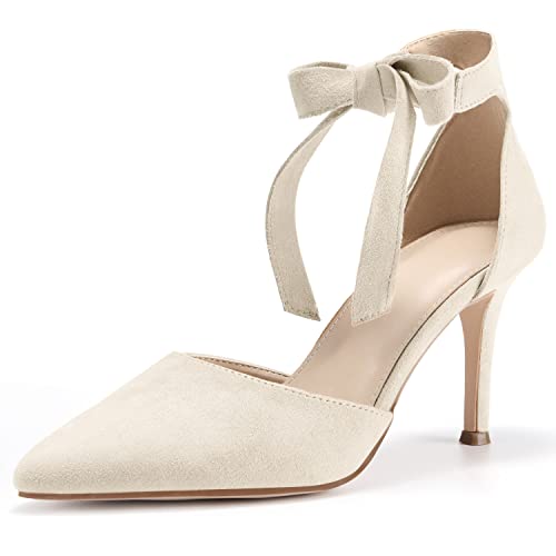 Image of Womens High Heel Pointed Toe Pumps Ankle Tie Classic Office Special Dress Party Shoes