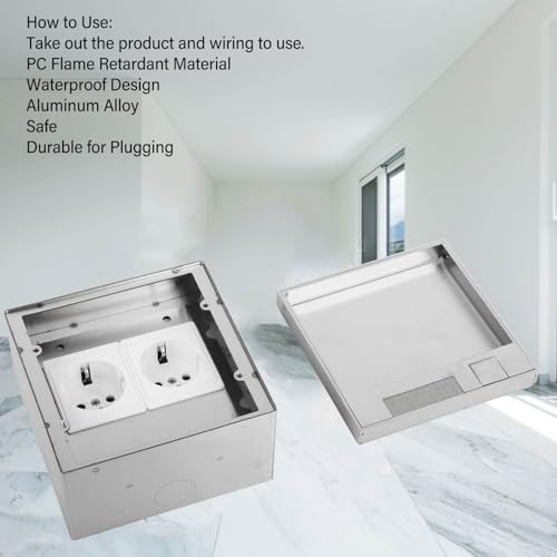 Boîte de sortie au sol 16A 4000W encastrée étanche en acier inoxydable - 3