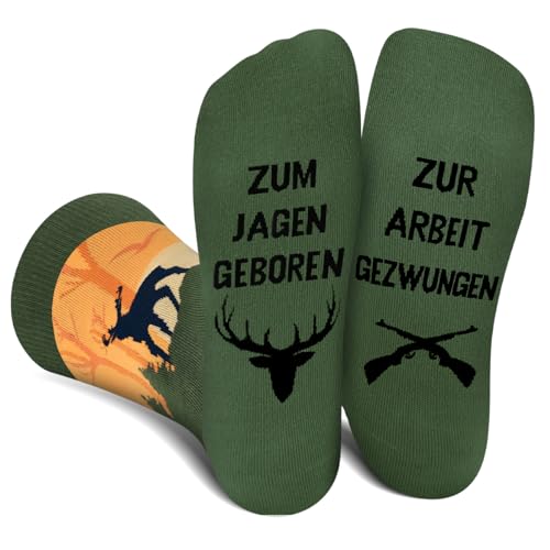 Lustige Sportsocken Herren Papa Jungen - Sport Bunte Männer Witzige Coole Bedrucken Verrückte Muster Socken Mit Motiv Funny Socks - Jagd Geburtstag Weihnachten Geschenke für Jäger Hunter Sportler