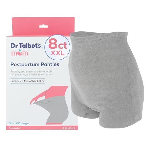 Image of Dr. Talbot's Mom Postpartum Underwear - 8 Count - Size XX-Large Disposable Panties for Postpartum Care - Gray
