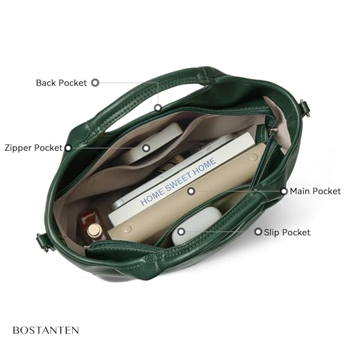 Image of BOSTANTEN Vegan Leather Purses for Women Soft Crossbody Zip Satchel Handbag
