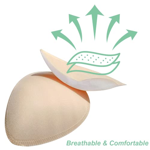 4 Pairs Bra Pad Insert,Removable Sport Bra Cup Triangle Breathable & Reusable Bra Pad for Yoga Bra,Swimsuits,Bikini3