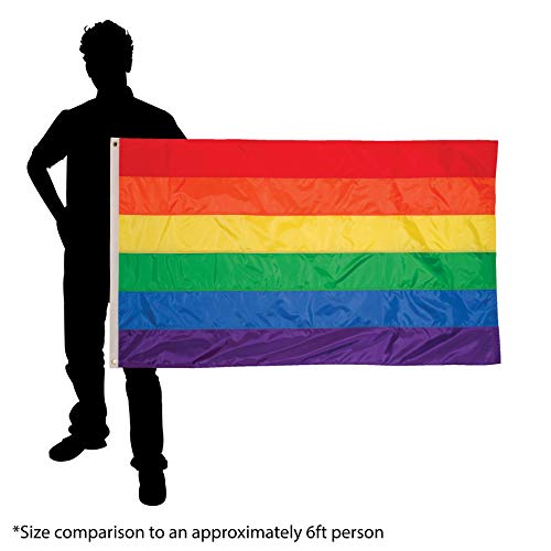 In the Breeze 3 Foot by 5 Foot Rainbow Flag - Rainbow Grommet Flag with Sewn Stripes,3699, 3' x 5' - Image 4