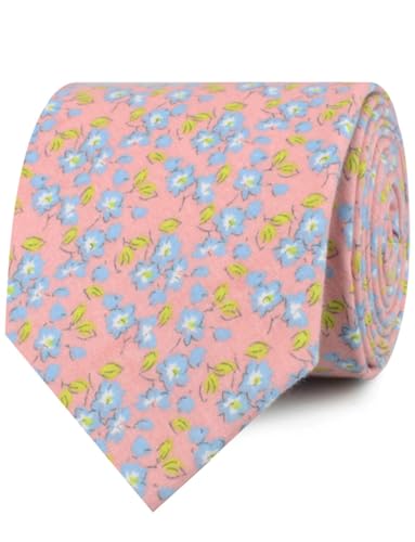 Image of OTAA Floral Necktie Casual Ties for Men - Perfect Neck Tie for Groomsmen Wedding Ties or Formal Occasions