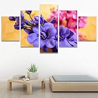 SIGNWIN 5 Panel Canvas Wall Art Modern Art Bohemian Bouquet Colorful Cool Floral Group Multicolor Photography Realism for Home Decorations Ready to Hang - 60