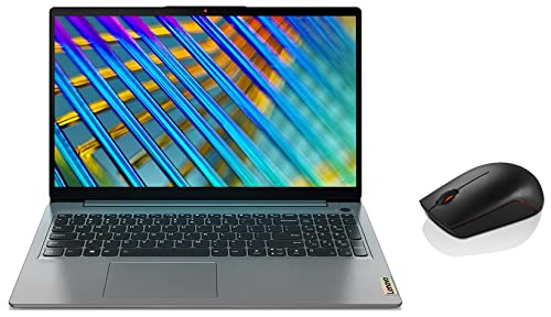 Image of Lenovo IdeaPad Slim 3 11th Gen Intel i3 15.6 inch FHD Thin & Light Laptop (8GB /512GB SDD /Windows 11 /MS Office 2021 /2Yr Warranty /Arctic Grey /1.65Kg), 82H802FJIN + 1000 DPI 2.4GHz Wireless Mouse