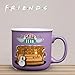 Silver Buffalo Friends Central Perk Smelly Cat, Iconic Orange Couch, Pheobe's Guitar Ceramic Camper Mug, 20 Ounces