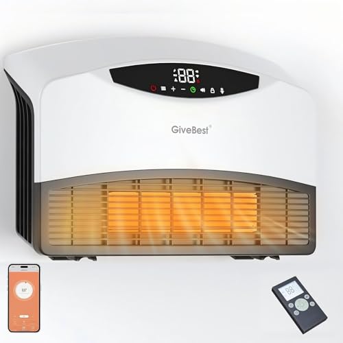 GiveBest-Smart-Wall-Heater, 1500W Electric PTC Space Heaters for Indoor Use, Adjustable