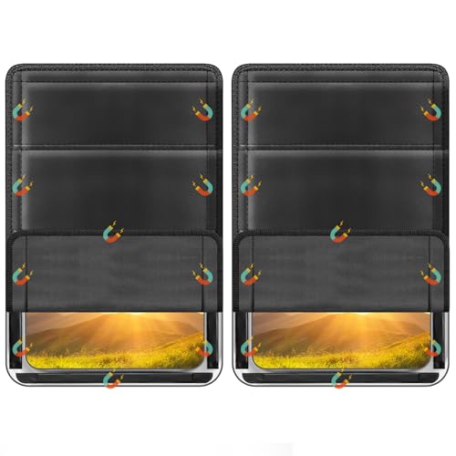 Image of RV Door Window Shade Cover - Magnetic RV Blackout Window Cover with UV Protection and Privacy Features (25 * 16 in) Foldable Magnet Design, Waterproof Fabric (Black, 2 Pack (25 inchL x 16 inchW))