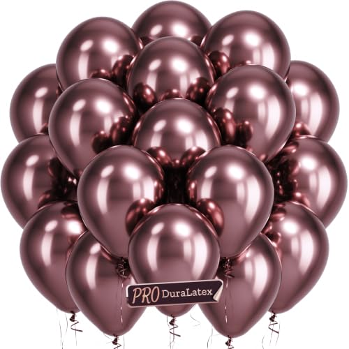 Image of Pro Duralatex Metallic Brown Extra-Thick Balloons 120 Pack 10 inch | Bronze Chrome Copper Balloons for Graduation Birthday Anniversary Boy Gender Reveal Jungle Engagement Fall Party Decoration