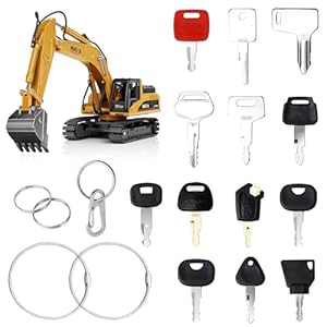 Forhandy 18 Stück Zündschlüssel Baumaschinen Schlüssel Set, Ersatz Zündschlüssel Universal Motor Startschalter Zündschlüssel Set Baumaschinen für Maschinen, Universal Motor Startschalter