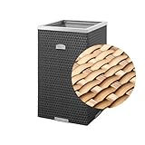 XL Polyrattan Pflanzgefäß Pflanzkübel Blumentopf Kübel Übertopf Hochbeet (Beige...
