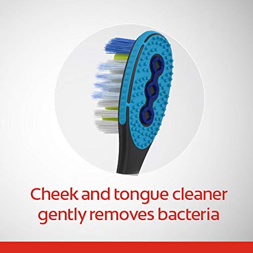 Miniatura 4 de Colgate 360 Total Advanced - Cepillo de dientes con punta de hilo dental, color negro y azul, alimentado por energía solar, unisex para adultos