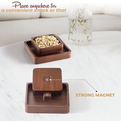 Wood-Pistachio-Snack-Bowl-with-Shell-Storage-Double-Dish-Holder-Nut-Bowl-Pedestal-for-Sunflower-Seed-Peanut-Cherries-Edamame-Walnut Wood Pistachio Snack Bowl with Shell Storage Double Dish Holder Nut Bowl Pedestal for Sunflower Seed Peanut Cherries Edamame Walnut