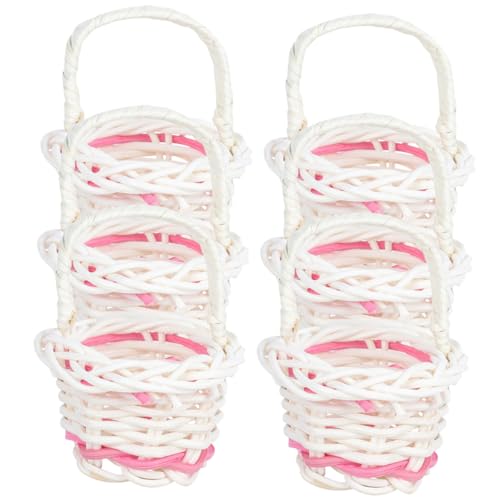 WEKAMOS 6 Stück Kleiner Rattankörbe Handgewebt Weiß Tragbare...