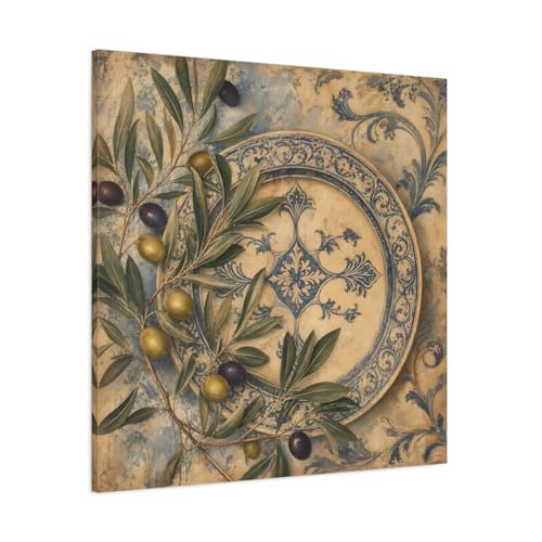 Tableau branches d'olivier sur châssis de 3 cm pour sublimer une salle à manger.