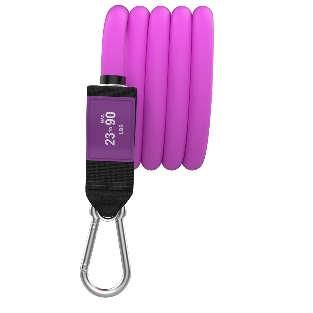 Bodylastics Stackable Resistance Band - Single Resistance Tube Exercise Band - Patented Snap Reduction Tech Workout Bands - Heavy Duty Fitness Bands - Malaysian Latex, Nickel-Coated Iron Clips, 23lb