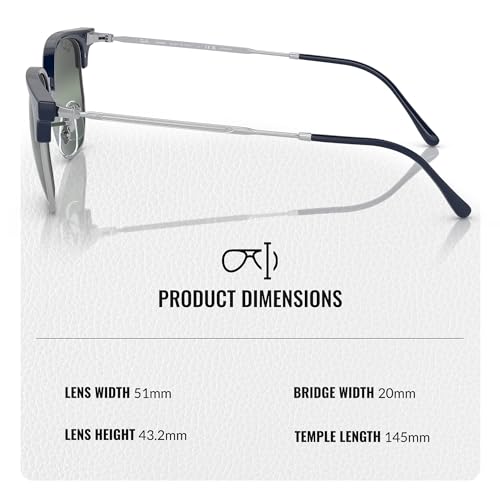 Image of Ray-Ban RB4416 NEW CLUBMASTER Square-Round Shaped Sunglasses for Men & Women with Official RAYBAN Eyewear Kit