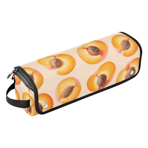 Bolsa de viaje para herramientas de cabello para mujeres con almohadilla resistente al calor, estuche grande para planchas de cabello y accesorios de cuidado capilar, dulce fruta albaricoque neutro miniatura 1
