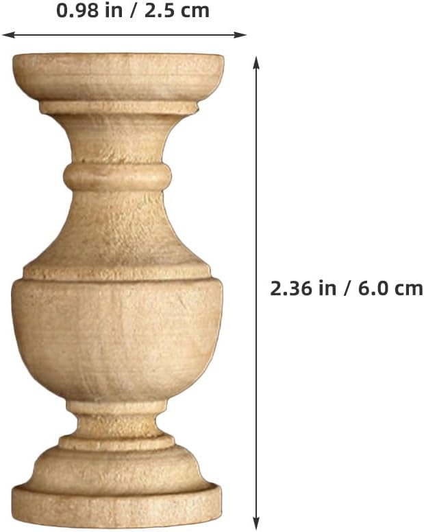 Angoily 10Pcs Unpainted Wood Spindles 1"x2.3" - Decorative Wooden Balusters for Furniture & Crafts - Unfinished Wood Finials for Wine Rack, Bed Frame, Cabinet Decor - Rustic Railing Parts