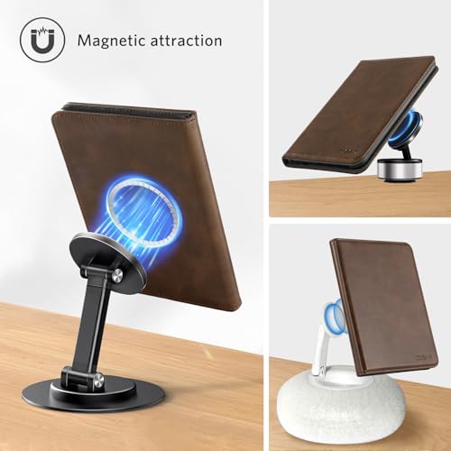 Image of CoBak Stand Case for 7 inch Kindle Paperwhite 12th Gen 2024 and Kindle Colorsoft with Hand Strap - Compatible with iPhone MagSafe, for Samsung /Belkin /Anker Wireless Charging Pads, Durable, Auto Sleep Wake
