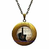 stintless charming Jewelry Guitar and Music Pendant, Musician's Gift, Music Teacher's Gift, Guitar Pendant, Guitar Player Gift, Guitar Locket Necklace-JV23