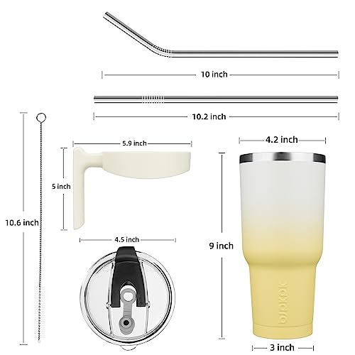 Image of BJPKPK 40 oz Tumbler with Handle & Straw, Insulated Stainless Steel Mug