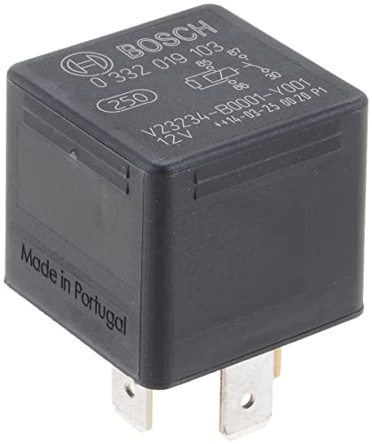 Bosch 0332019103 Mini relé de 12 V 30 A, IP5K4, temperatura de funcionamiento de -40 ° a 100 °C, relé de 4 pines