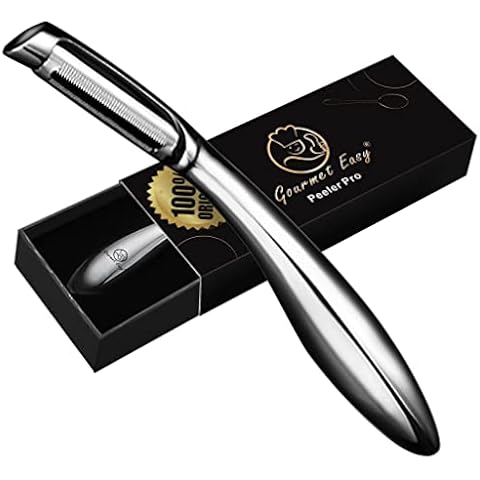 Premium Vegetable Peeler Stainless Steel - Ultra Sharp Blade - Potato Peeler - I Peeler - Ergonomic Non-Slip Handle Potato Peelers for Kitchen - Veggie Peeler, Fruit Peeler - 5 Years of Warranty Cover