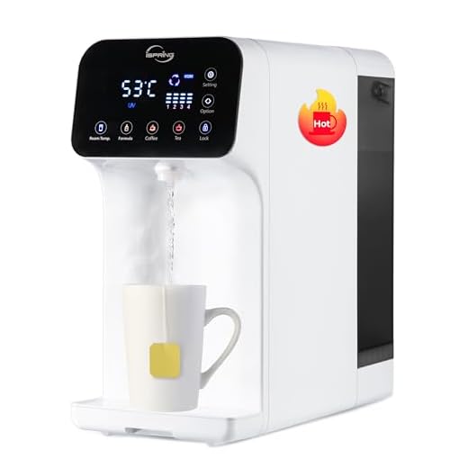iSpring RCD100-E Osmosi Inversa da Banco a 5 Stadi, Erogatore di Acqua Calda Istantanea con UV, Acqua Pura/Scarico 2,5:1, Portatile di Filtrazione da 100 GPD, 4 Opzioni di Temperatura, Plug and Play