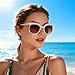 COTIA Square Pearl Sunglasses for Women Luxury Vintage Oversize Round Sun Glasses Party Festival Bling Sunglasses (beige)