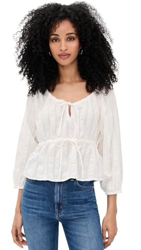 Mother Women's The Love Child Top, White, XS at Amazon Women's