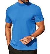 COOFANDY Mens Mock Turtleneck Shirts Casual Premium Cotton Short Sleeve Shirt 2025 Basic Half Nec...