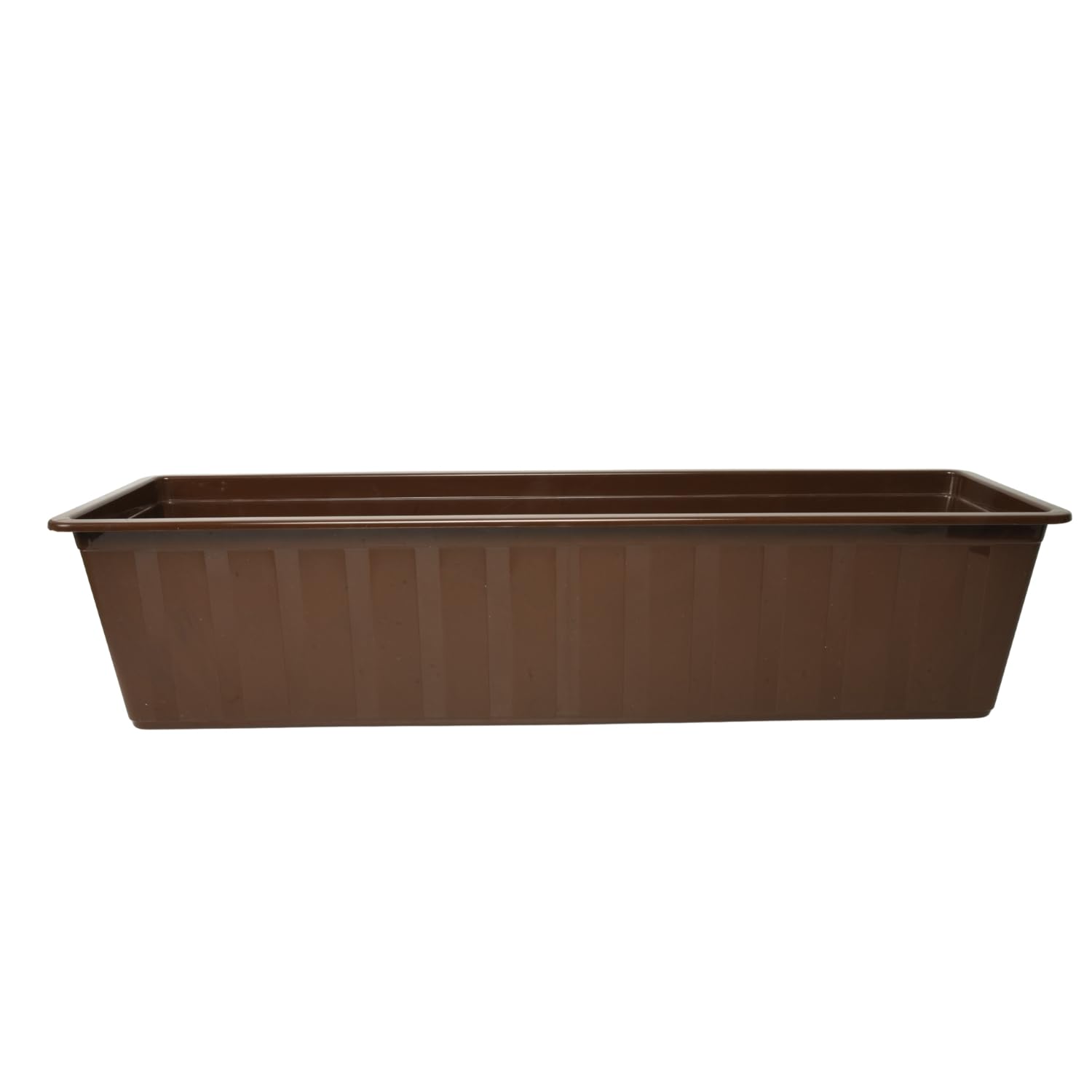 Prosperplast (Brown, L60cm X W18cm X H14cm) Window Box Flowerpot Planter Rectangle Long Plastic Pot Indoor Outdoor Plant