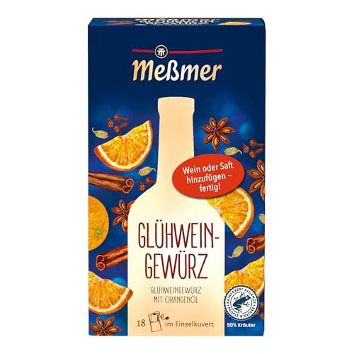 Meßmer Glühweingewürz | Für Wein oder Saft | 18 Teebeutel | Glutenfrei | Laktosefrei | Vegan
