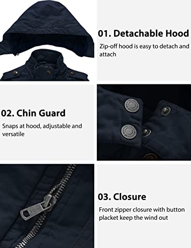 Wenven Boy's Winter Warm Sherpa Lined Parka Coat With Hood (Blue, 14-16) #TOP4